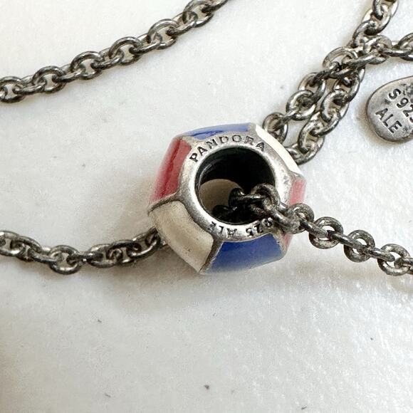 Pandora Necklace With Beach Ball Charm Retired Sunshine Diva Sunglasses 12g - Picture 4 of 7